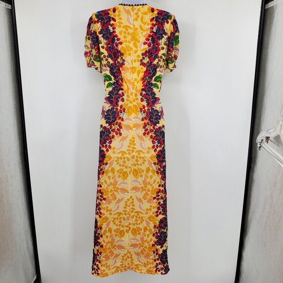 Saloni 100% Silk Lea Boho Chic Hourglass Resort Vacation Maxi Formal Dress 6 - Picture 3 of 14